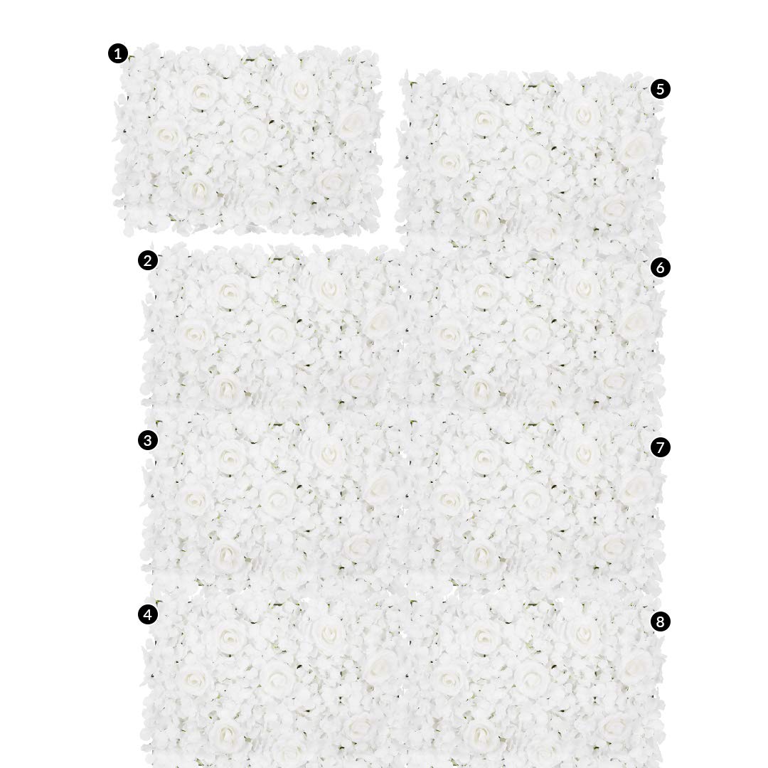 Buy Koyal Wholesale Silk Hydrangea and Rose Flower Wall Panels, Bulk of