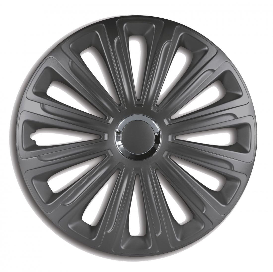 TOP DRIVE Set 4 Copricerchi 16" Pollici Universali Coppe Copri Ruota Borchie 16 GR- TREND