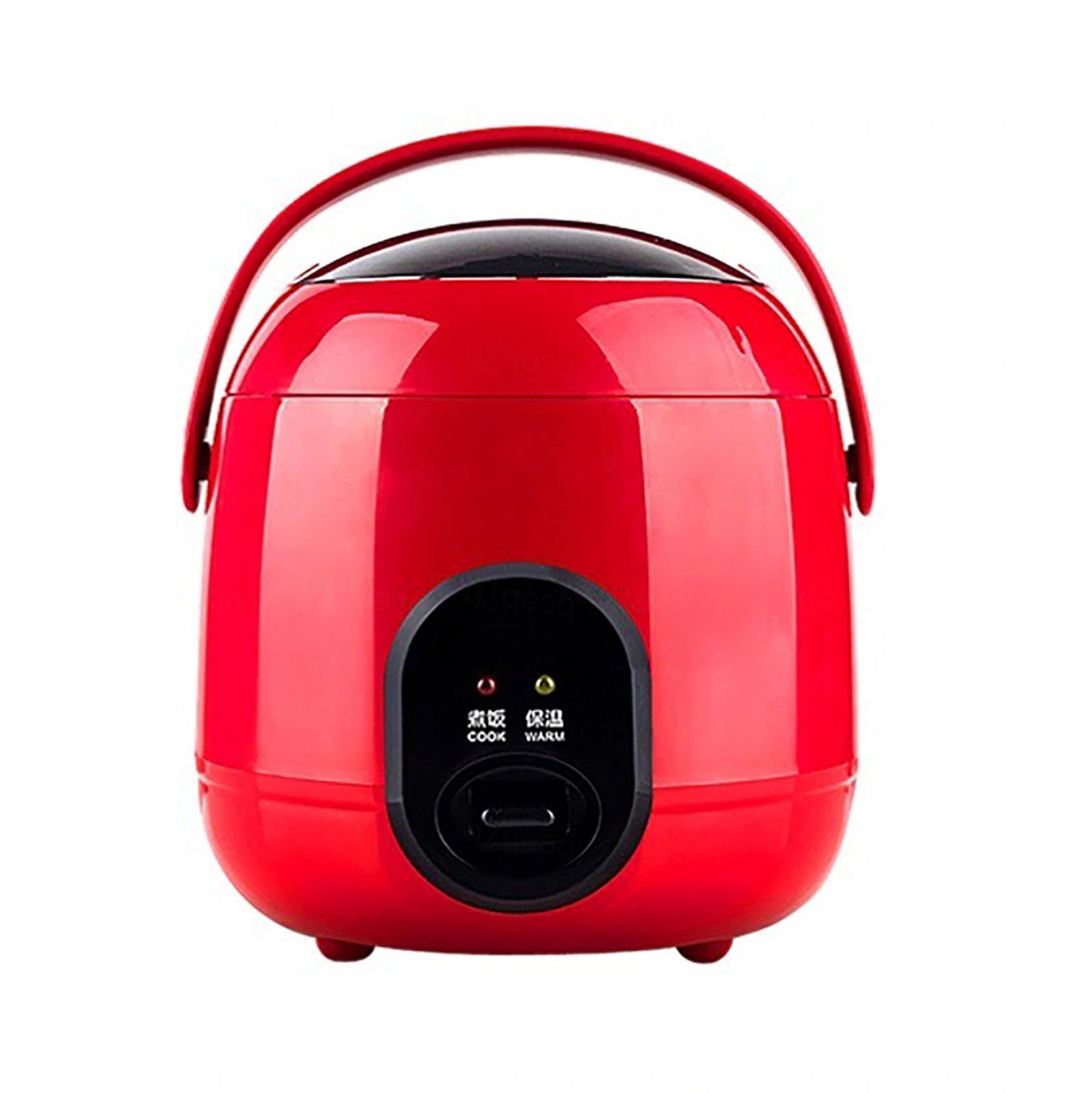 Panhuiwen Red Rice Cooker For 2 1.2L Rice Cookers Electric Small With Measuring Cup, Spatula Suitable For Home Office Dormitory,