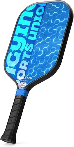 Miniatura 8 de Juego de paletas de pickleball con 2 raquetas de pickleball, 4 bolas de pickleball y bolsa de pickleball superficie de fibra de carbono para hombres