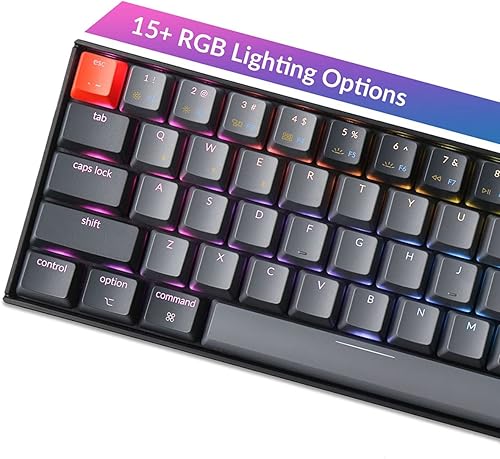 Miniatura 2 de Keychron Teclado mecánico K6 65 compacto con 68 teclas teclado inalámbrico para juegos retroiluminación RGB Bluetooth 51teclado con cable compatible