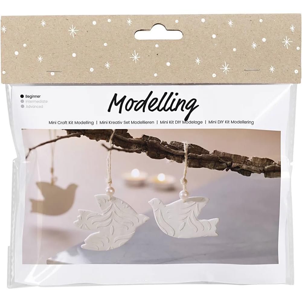 Crafty Capers Hanging Doves Clay Ornaments | Makes 3 | Christmas Craft Kit
