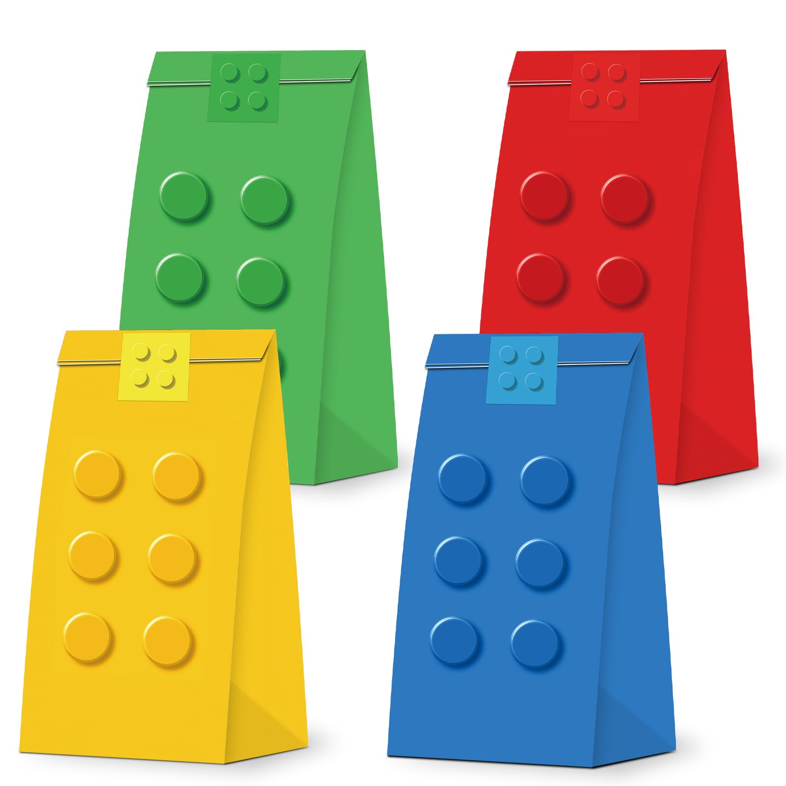 28 PCS Building Block Bags for Building Block Party Supplies, Birthday Party Decorations, Goody Snacks Treat Candy Bags for Kids Adults