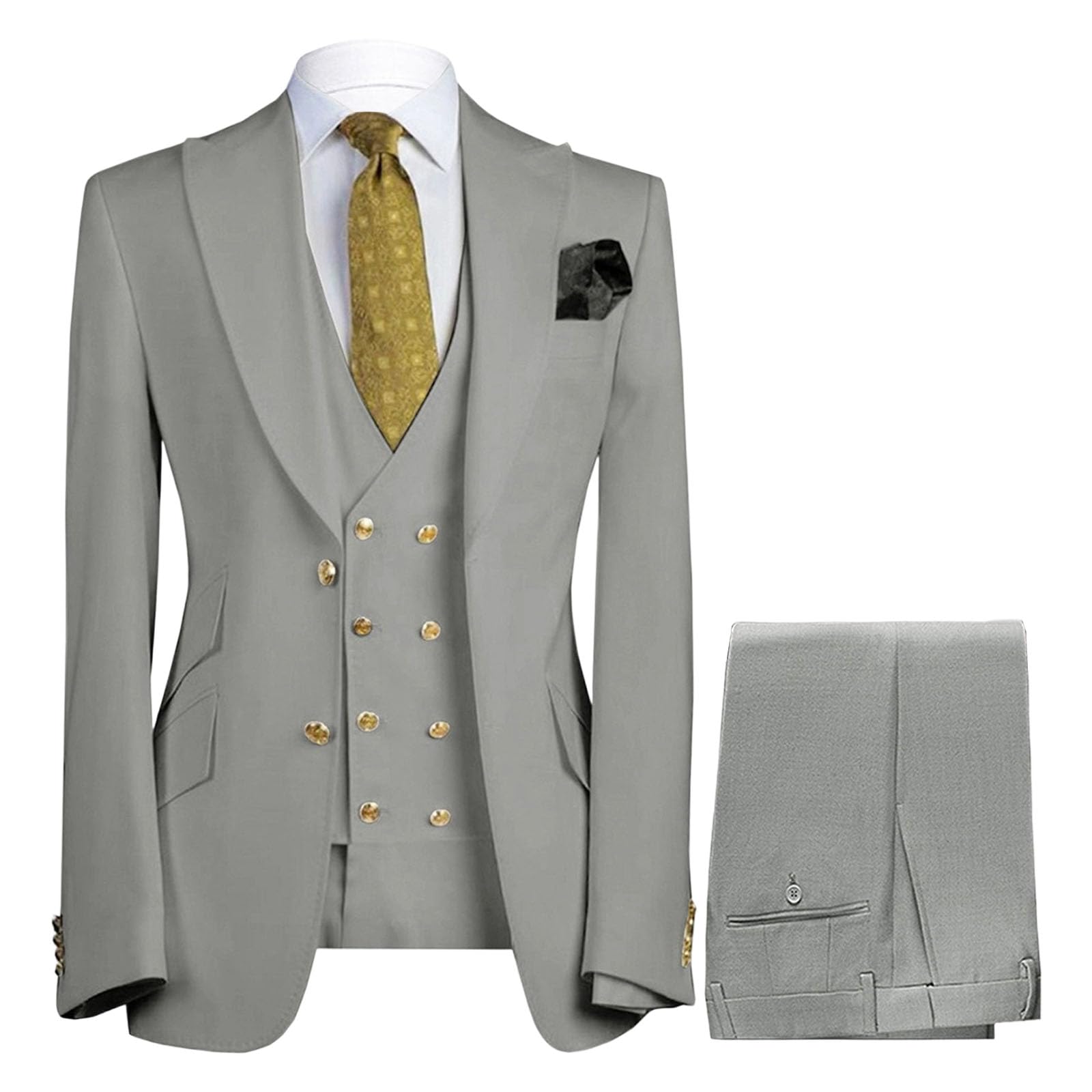 Traje de Hombre de 3 Piezas, Corte Ajustado, Ideal para Bodas, graduaciones, Esmoquin, Traje Formal Negocios (Chaqueta, Chaleco y pantalón).
