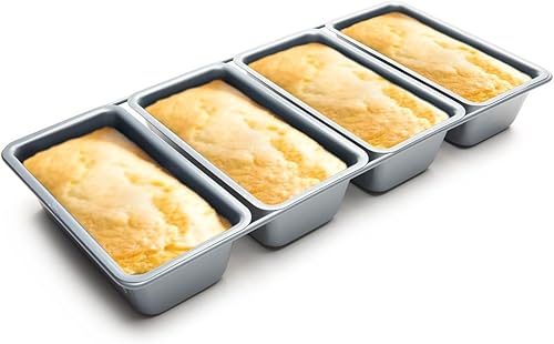 Fox Run Molde para pan, mini sartenes antiadherentes enlazadas, juego de 4