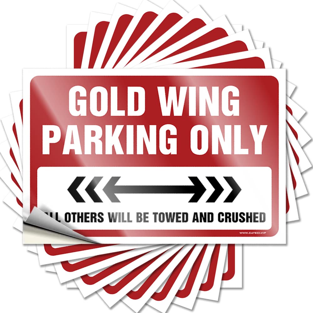 Sticker House Stuff Vinyl Sticker | Gold Wing Parking Only Retro for Teen Use(6X9CM)