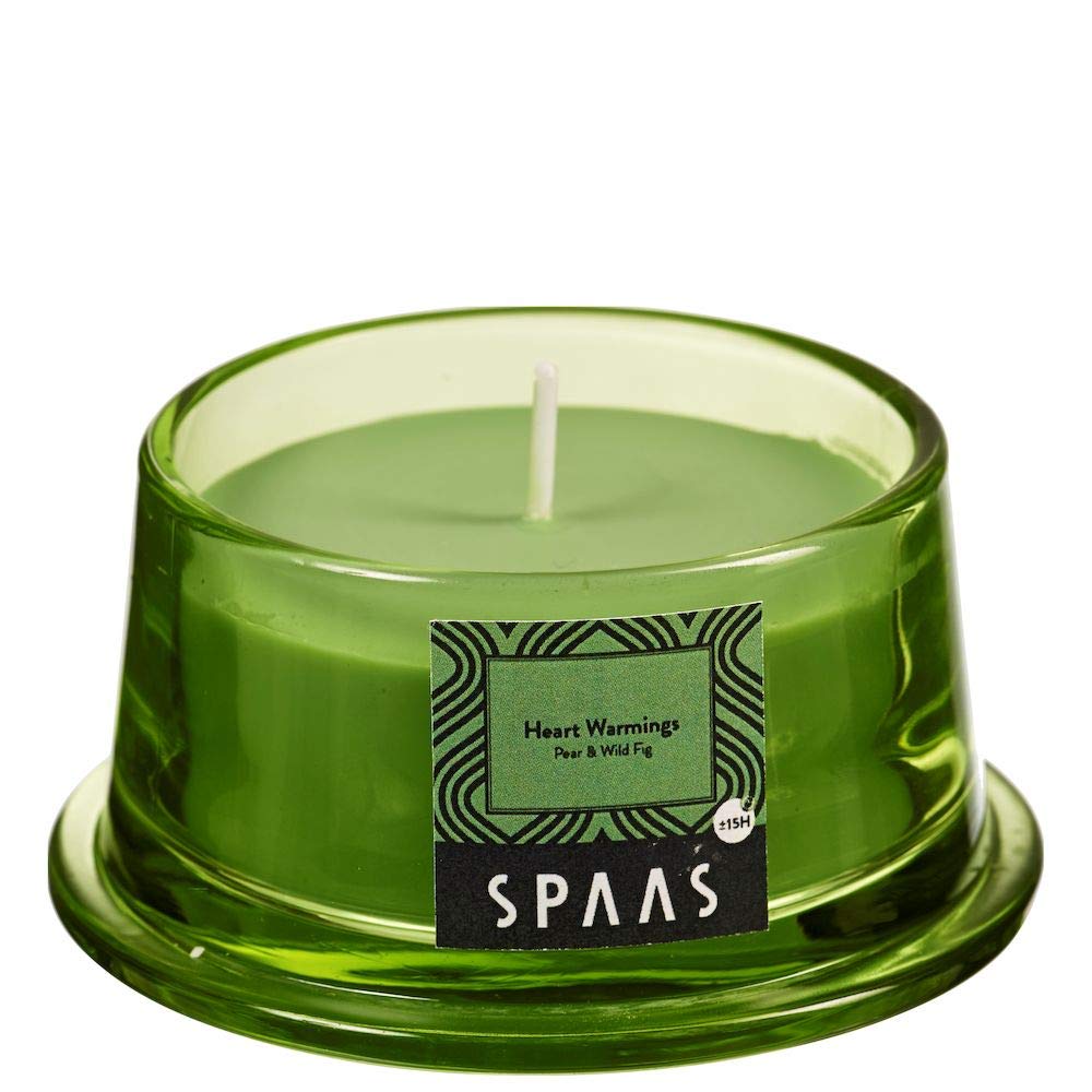 Spaas Scented Candle in Low Glass, ± 15 Hours, Heart Warmings