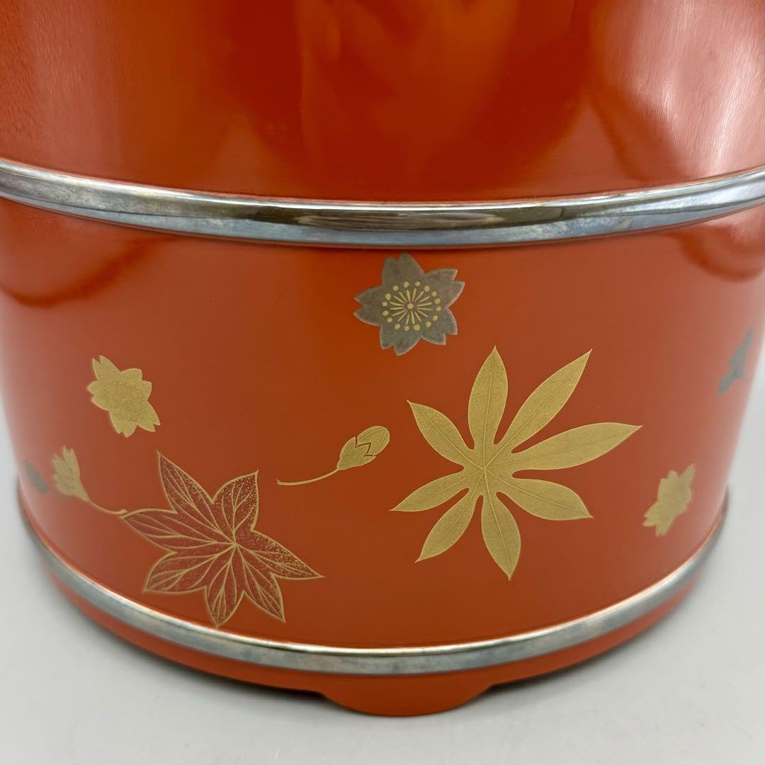 Amazon.co.jp: 輪島塗 蒔絵付 朱手桶 共箱茶道具 漆器 骨董