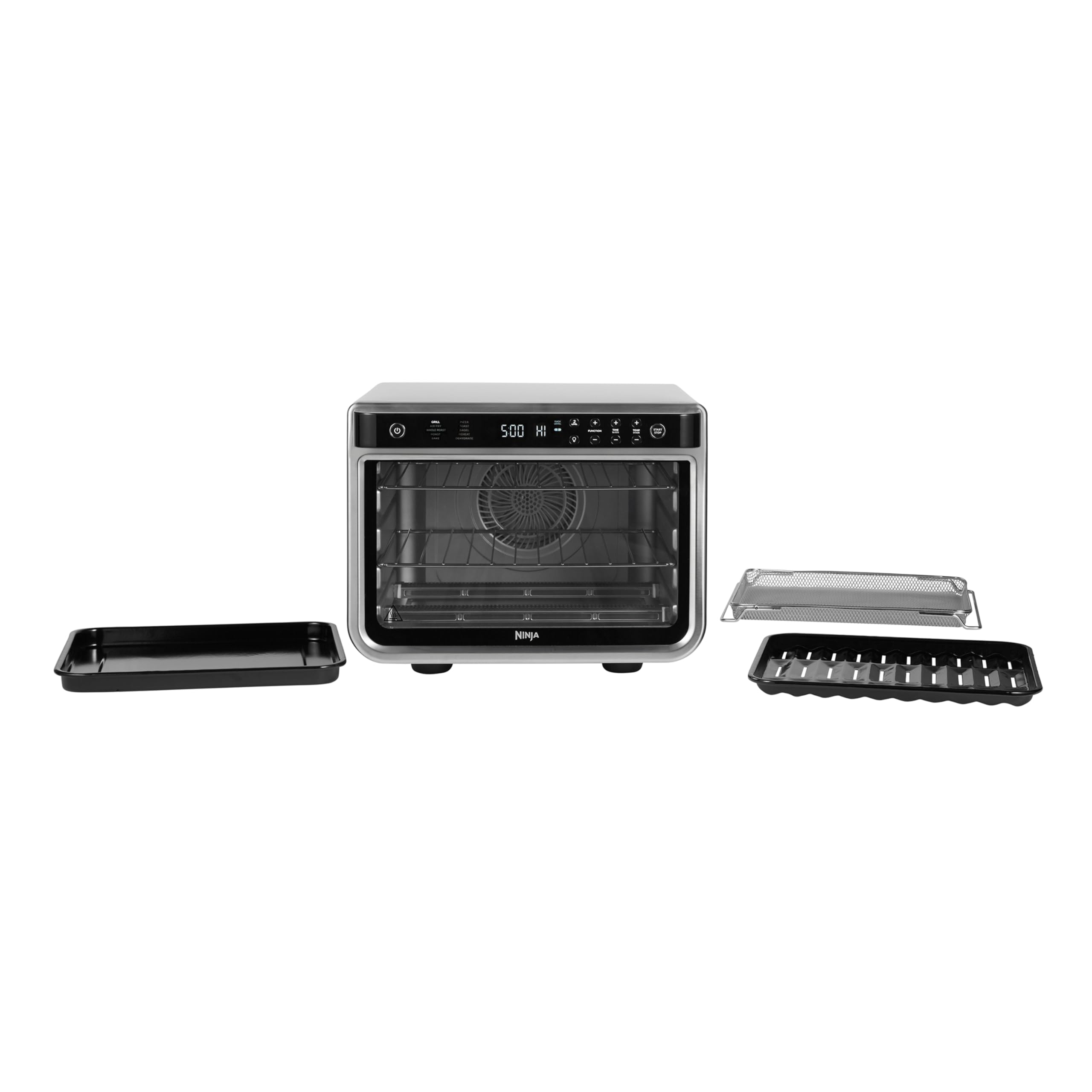 Ninja Foodi Forno Multifunzione 10 in 1, Fornetto Elettrico Portatile da Piano di Lavoro, 10 Funzioni, Friggere ad Aria, Arrostire, Grigliare, Disidratare, Riscaldare, Argento/Nero, DT200EU
