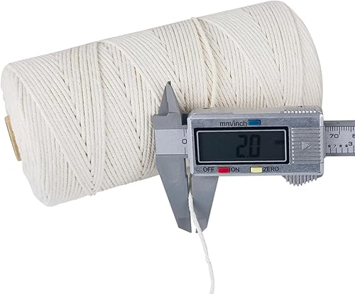 Miniatura 3 de PerkHomy Cuerda de algodón para carniceros 1100 pies 2mm de cordel para cocinar, segura para alimentos, manualidades, panadería, cocina, carne de