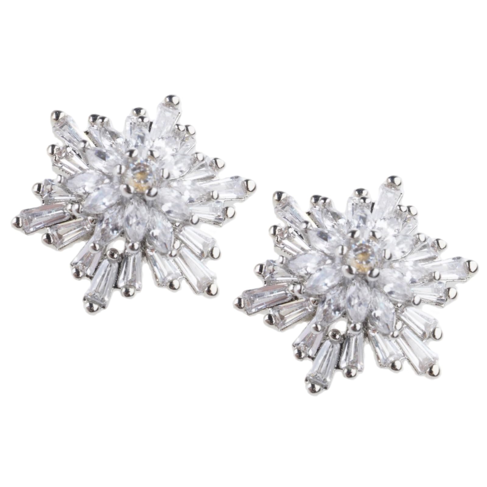 Hsioluted Glittering Rhinestones Snowflake Ear Clip Earphone Jewelry Charm Compactly Alloy Clip for Stylish Headsets Enhancement Studded Earphone Accessory