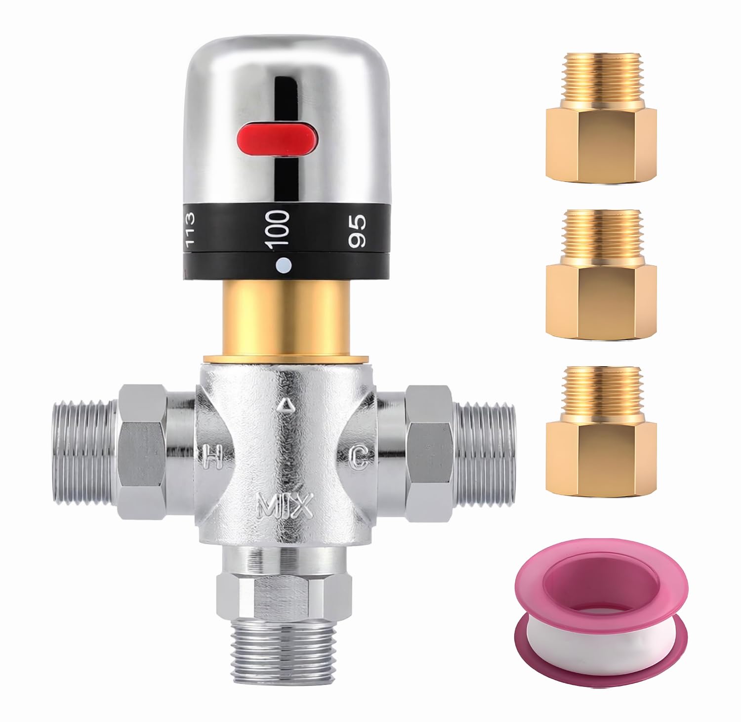 TreMax Thermostatic Mixing Valve - Hot & Cold Water Mixer