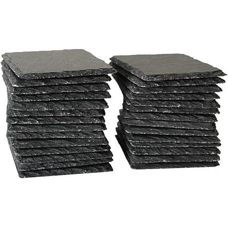 Elegant Natural Black Slate Coasters