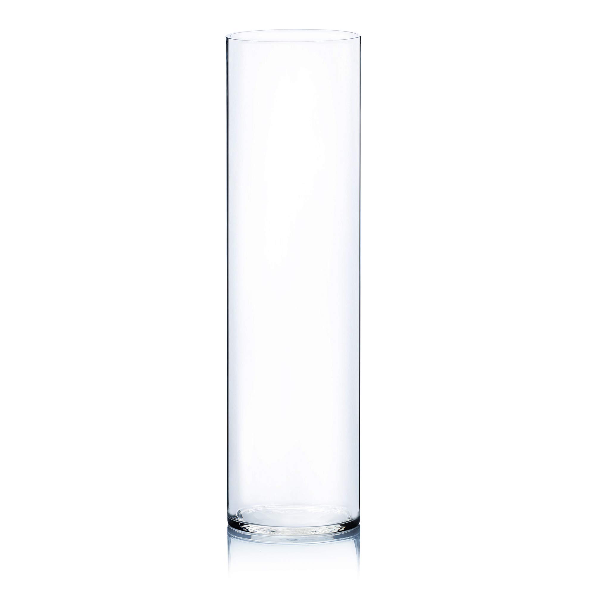 WGV Tall Cylinder Glass Vase, Open Width 7", Height 26", Clear Large Floral Container, Planter, Centerpieces for Wedding Party Event, Home Office