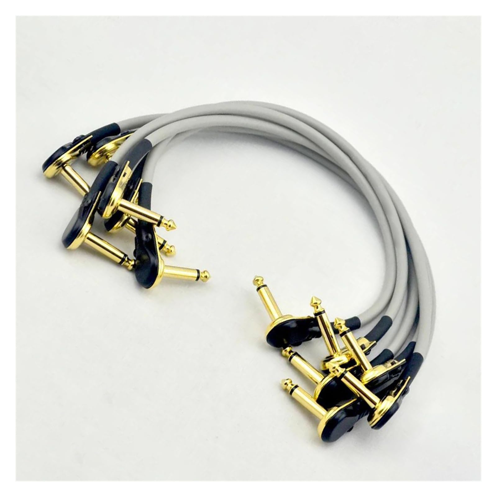 Professionelles Gitarren-Audiokabel 6er-Pack 30-cm-Gitarren-Bass-Effektinstrument-Patchkabel Mit 6,35-mm-Goldstecker Für Effektpedale