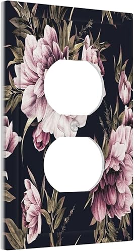 Miniatura 53 de Cubierta de Placa de Pared de 2 Pandillas de Mármol Abstracto, Placa Frontal de Interruptor de Luz Eléctrico Decorativa en Azul Marino y Oro