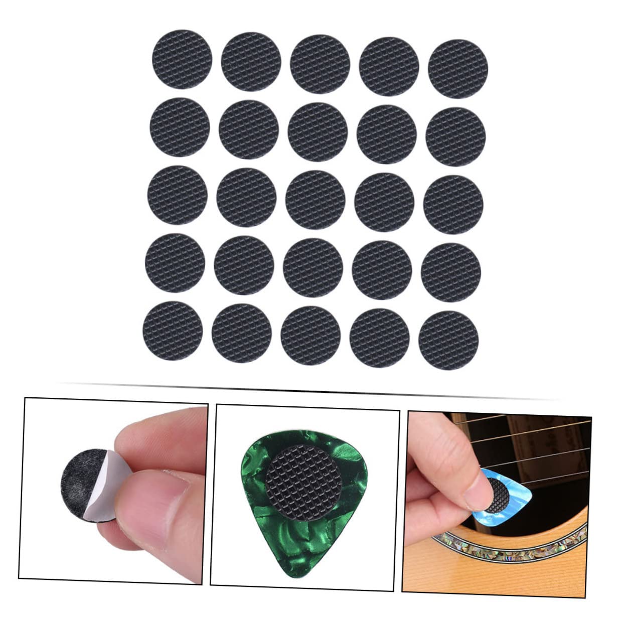 VICASKY 160piezas Agarre De Goma Para Púas De Guitarra Antideslizante y Autoadhesivo Para Músicos y Performances Accesorios Para Guitarra