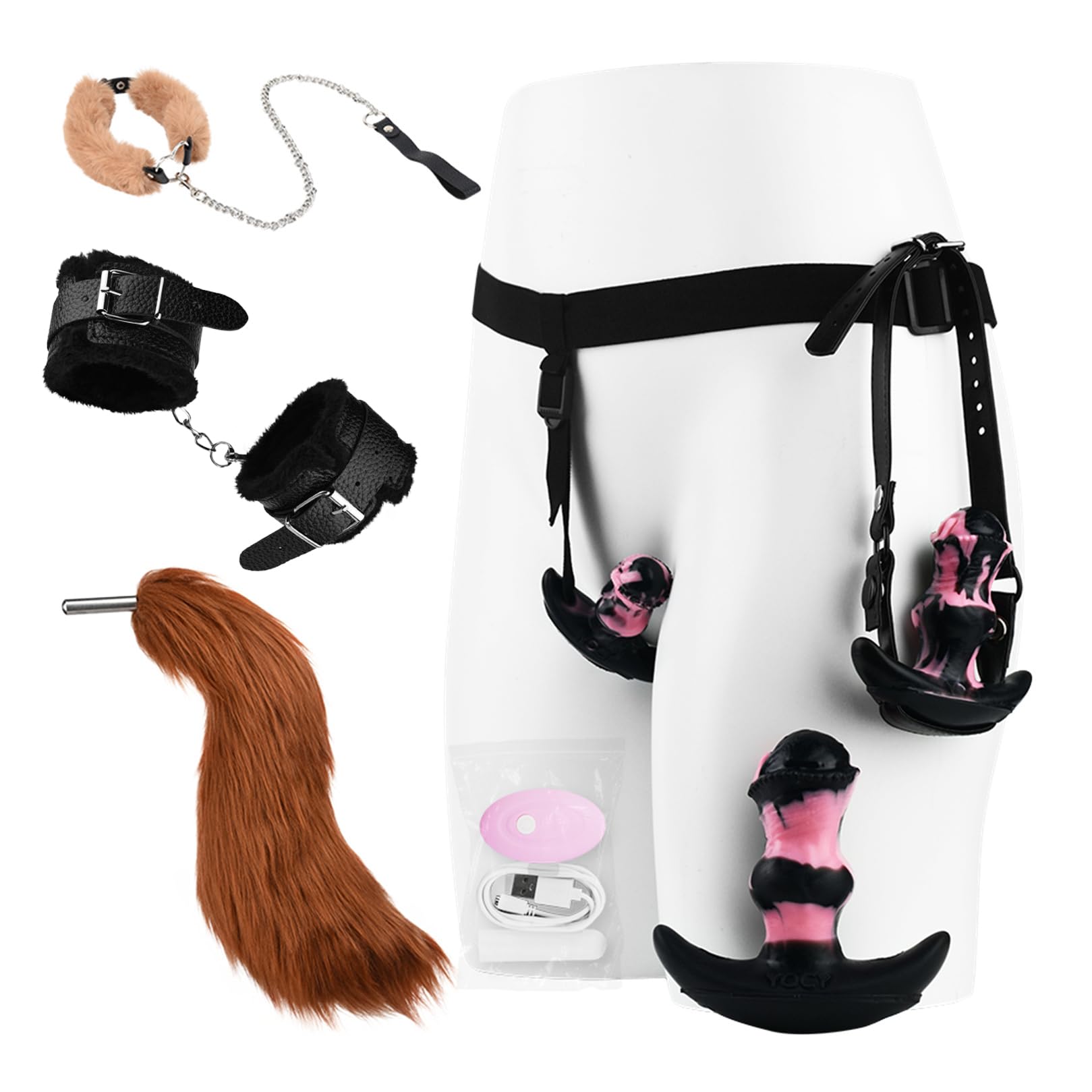Amazon.com: Bondage Set Silicone Wearable Dildo Vibrator with Tail, Harness, Plush Handcuffs and Collar - 3 Size Small Dildo Butt Plug Bondage Gag Adult Women Sex Toy : Health & Household Amazon.com: Bondage Set Silicone Wearable Dildo Vibrator with Tail, Harness, Plush Handcuffs and Collar - 3 Size Small Dildo Butt Plug Bondage Gag Adult Women Sex Toy : Health & Household