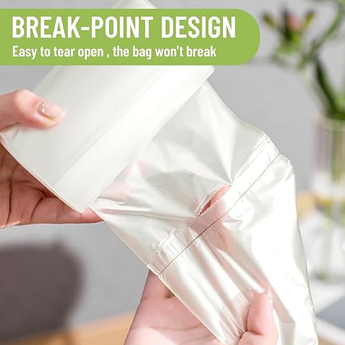 Miniatura 3 de LimonLaviu Pequeñas bolsas de basura – 4 galones, 100 unidades sin perfume de color blanco mini bolsas de basura para lata de baño