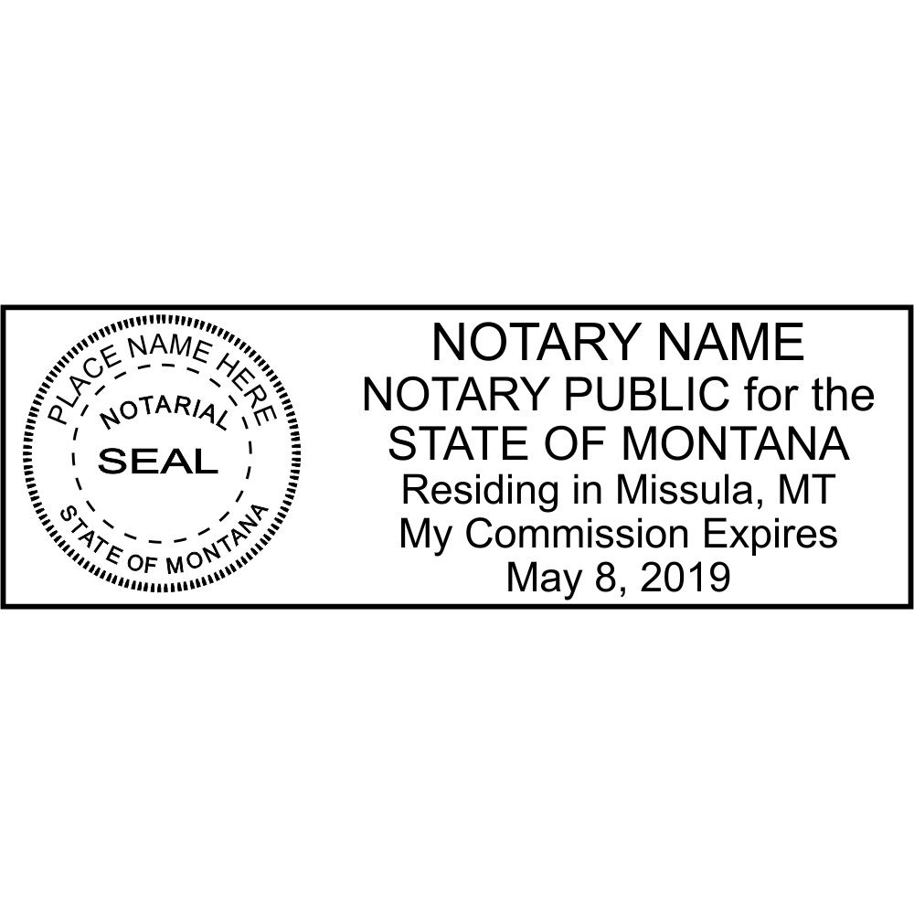 Montana Rectangular Notary Stamp | Official State Notary Stamp | Official Seals | Meets State Specifications (Montana, Rectangular Stamp)