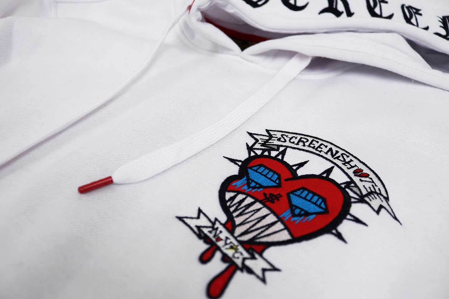 SCREENSHOT FLEECE HOODIE 3202 Mens Urban Streetwear Graffiti Embroidery Patch Fleece Pullover Hoodie Sweatshirt Top - Image 2