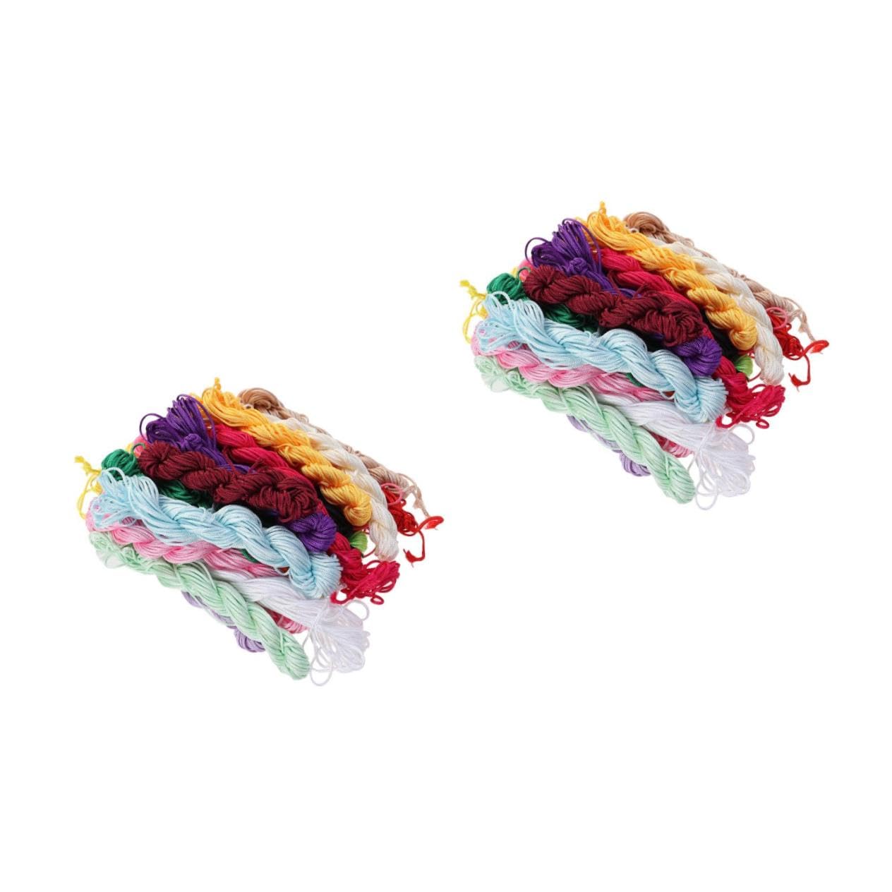 40 Piezas Cordón para Pulseras DIY Multicolor Cuerda Trenzada Macramé para Hacer Collares Anillos y Accesorios para Manualidades y Bisutería