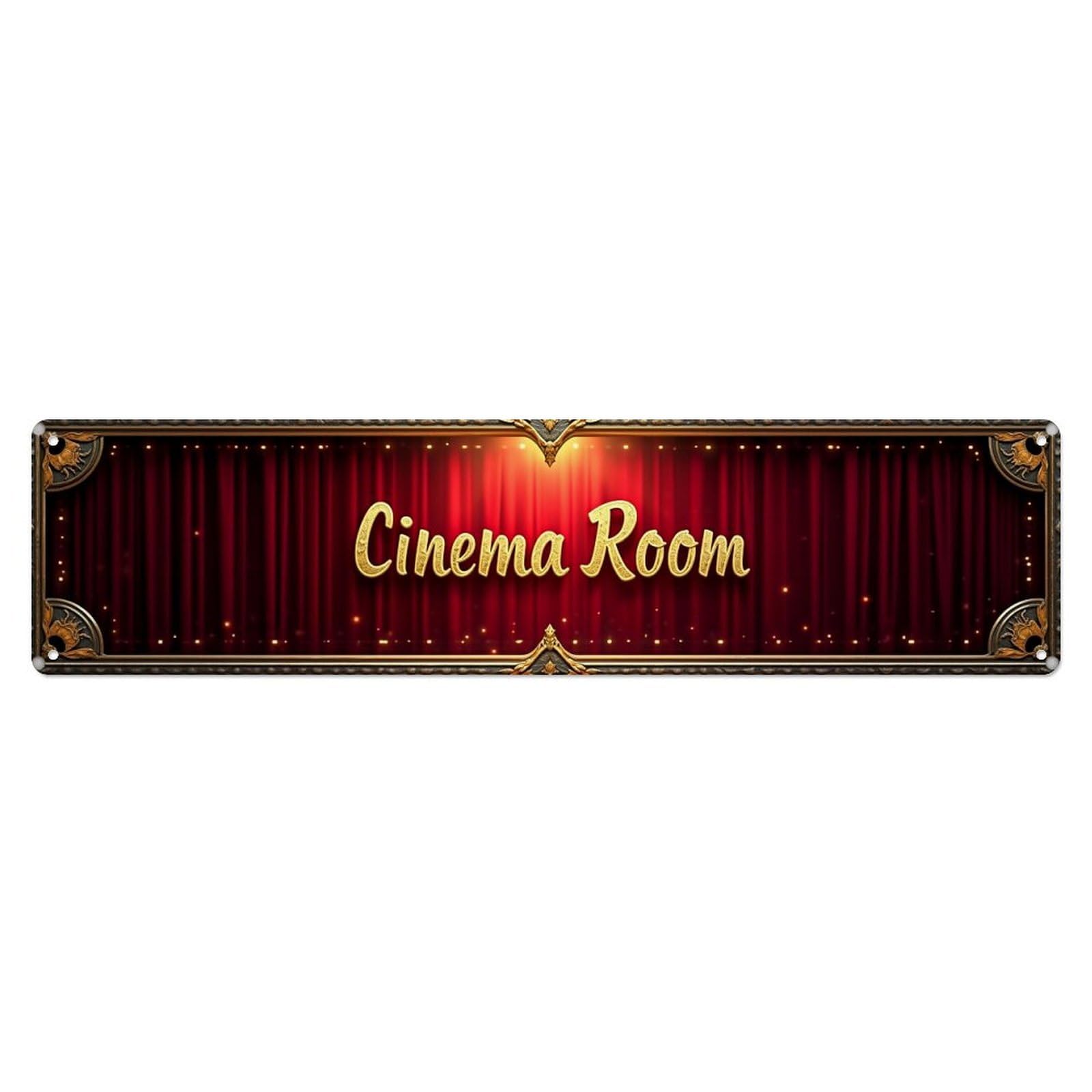 Cinema Room Red Curtain Design Metal Tin Sign Plaque