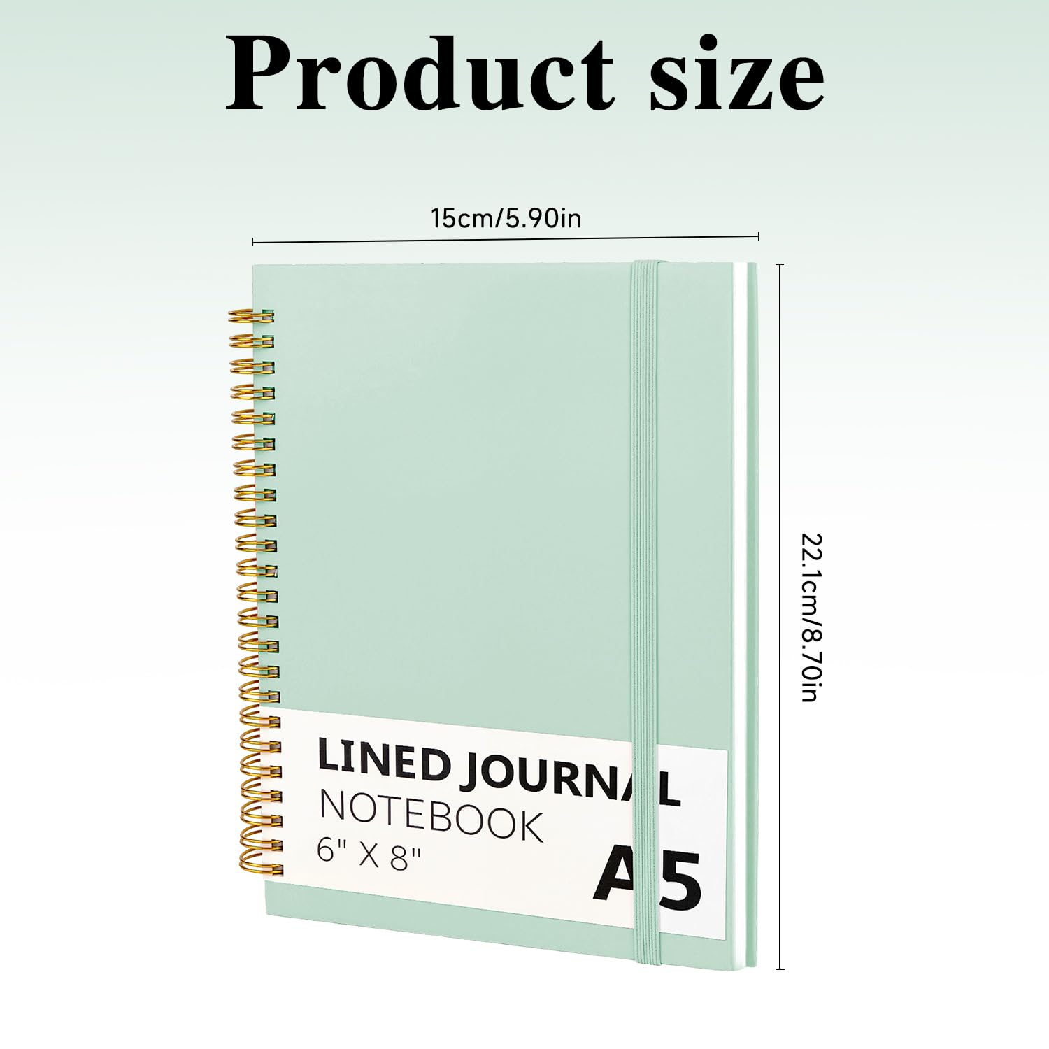 MOTIBACK A5 Spiral Notebook, 152 Pages College Ruled Hardcover Journal for Writing, Work Notebooks with Inner Pocket, Planner Book for Women & Men (Olive Green) - Image 2