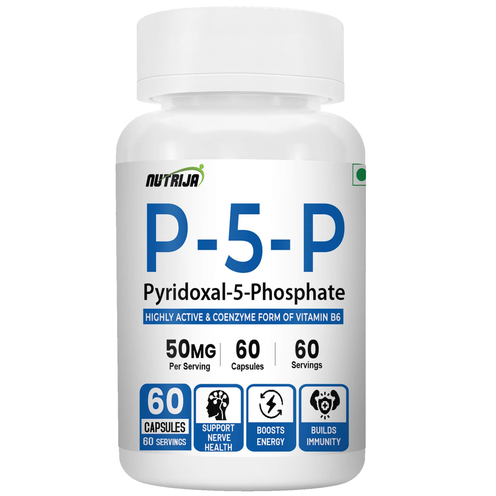 NutriJa P5P (Pyridoxal-5-Phosphate) Supplement - Prolactin Support, Energy & Nerve Health Support, Cardiovascular Support - 60 Veg Capsules-image-39