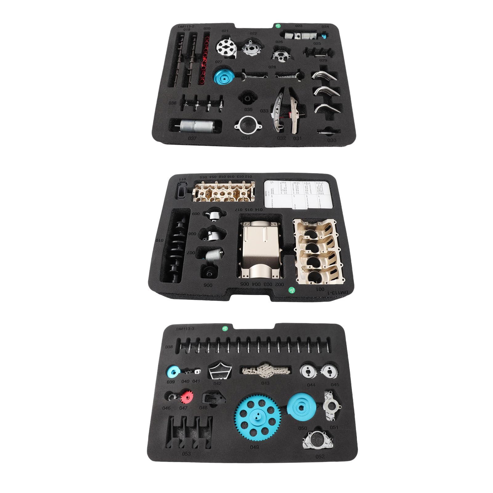 Changor Kit Motore a 4 Cilindri Modello Assemblato Fai-da-te Interamente in Metallo per Giocattoli Meccanici per Auto Lega di Alluminio 158,5 X 182 X 117 Mm