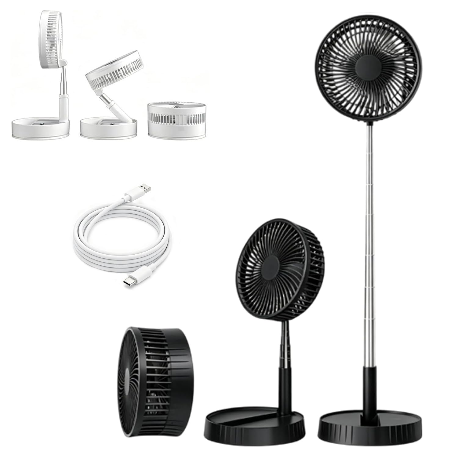 Ezcool Cordless Fan, 7200mAh Rechargeable Foldable Standing Fan