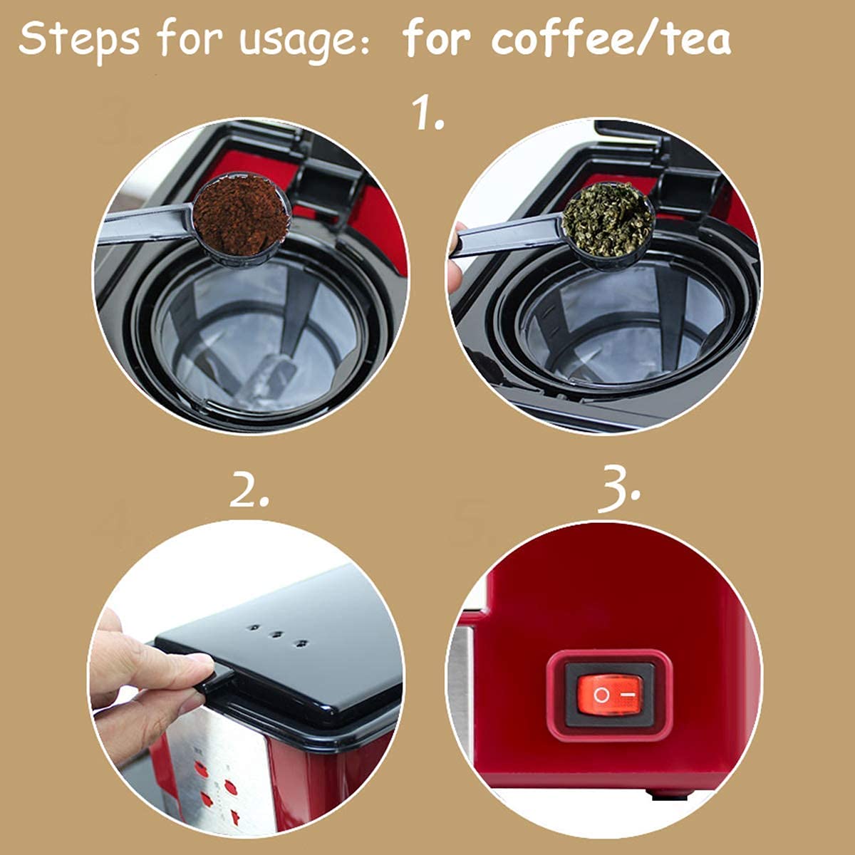 CUNTO Macchina da caffè con filtro TEmkin, macchine da caffè americano per caffè e tè con caraffa in vetro da 600 ml Macchina da caffè con filtro rimovibile Design antigoccia Mantieni caldo 550W