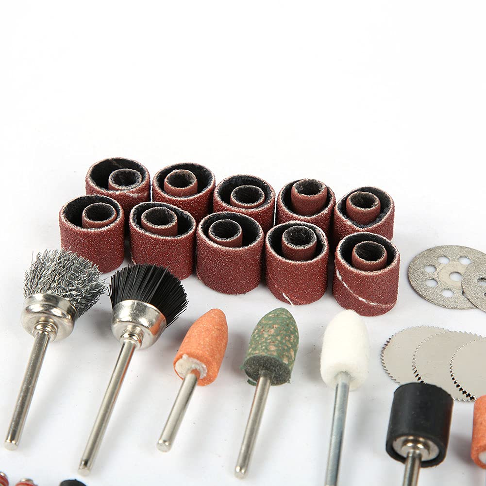 Wet Dry Sanding Discs Kit with Hook and Loop Backing Pad,and 46 PCS Electric Grinder,Angle Grinder Accessory Kit Sandpaper Alloy Cordless Grinder,for Cutting Grinding Polishing (Wire Brush)