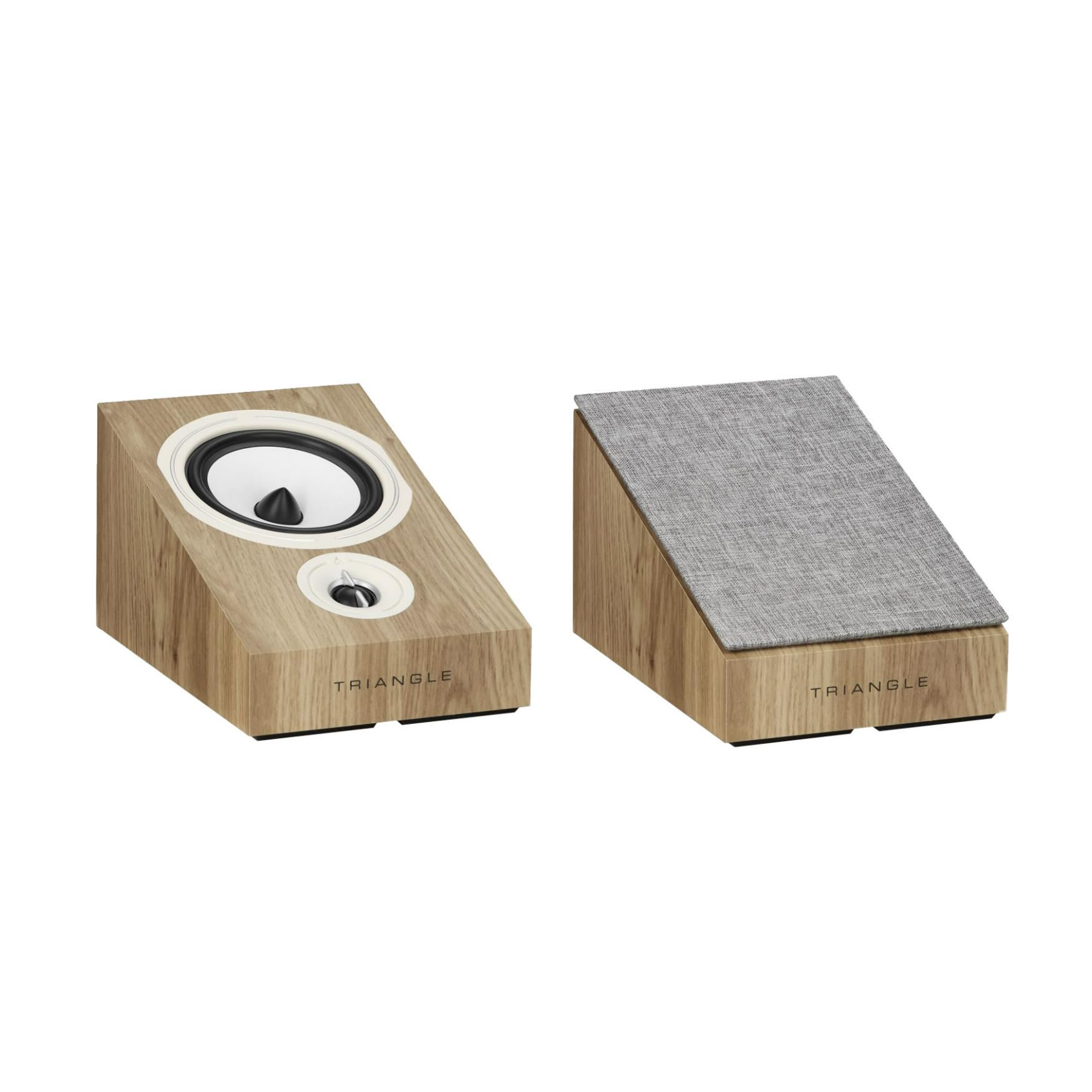 triangle - BOREA BRA1-3D Home Cinema Speakers - Atmos/DTS: X/Auro 3D Compatible - Atmos & Surround Versatility - Output 89 dB/W/m - 206 x 180 x 300 mm - Light Oak (Pair)