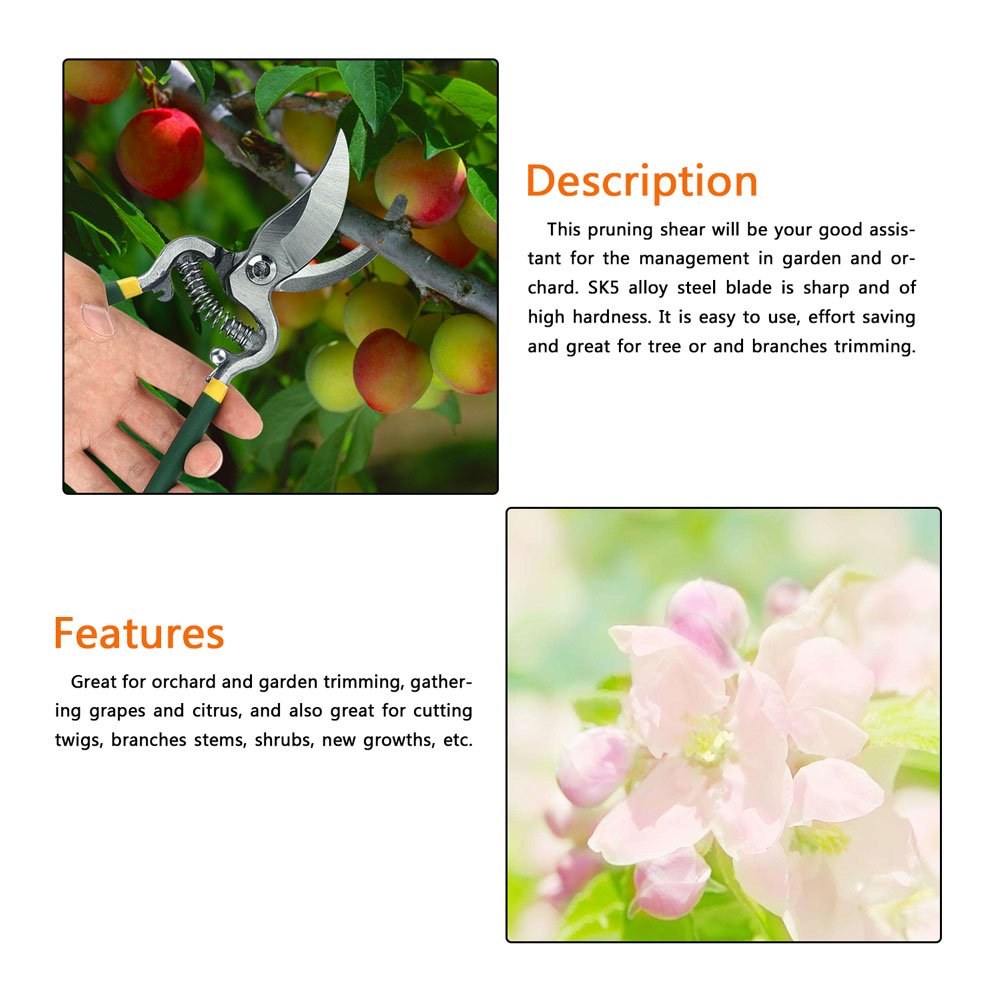 Bypass Pruning Shears for Gardening, Plant Cutter Scissors Pruning Shears for Gardening with Ergonomic Handle
