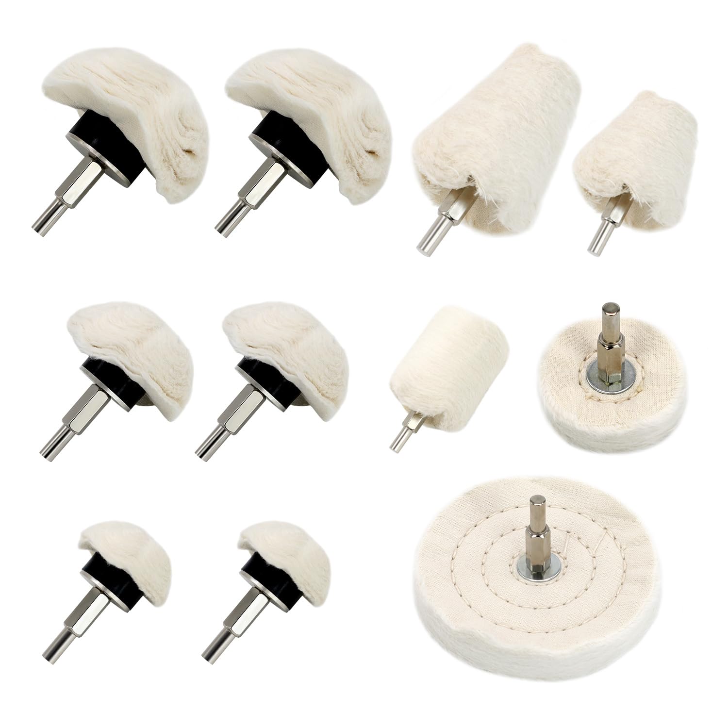 SCOTTCHEN Buffing Wheel for Drill, Polishing Ball for Drill with 1/4" Hex Shafts,Buffing Polishing Wheel kit for Metal Aluminum,Stainless Steel,Chrome