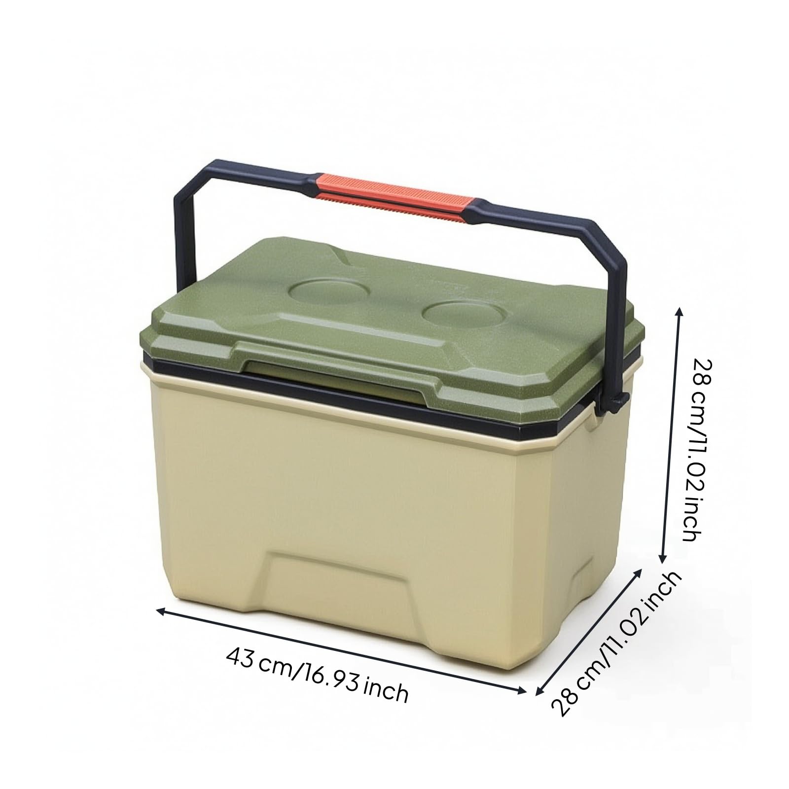 Kühlbox mit Tragegriff tragbar Isolierbox mit Becherhaltern isoliert Kühlbox Deckel für Wohnmobilbesitzer, Outdoor-Begeisterte, Camping, Picknick