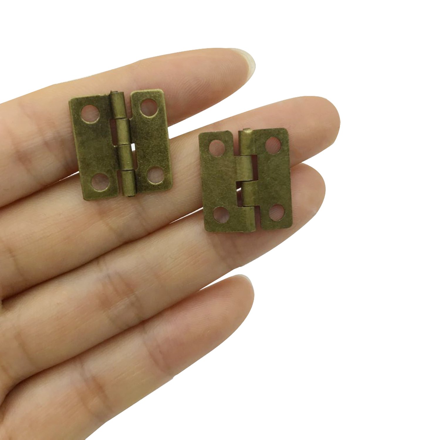 100pcs Small Box Hinges, Jewelry Box Hinges Retro Butt Hinges Mini