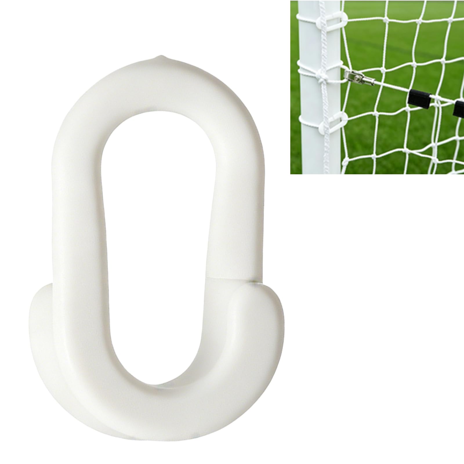 Hounyou 100PCS Football Goal Net Clips, Durable and Weatherproof, White Plastic Net Fasteners for Soccer, Tennis, Cricket Nets Outdoor Sports