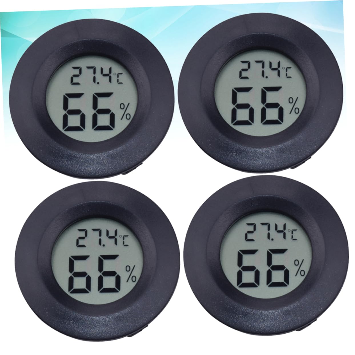 VICASKY 8pcs Digital Hygrometer and Thermometer for Reptile Tanks Embedded Acrylic Humidity Lightweight and Easy to Install for Pet Store and Home Use Black