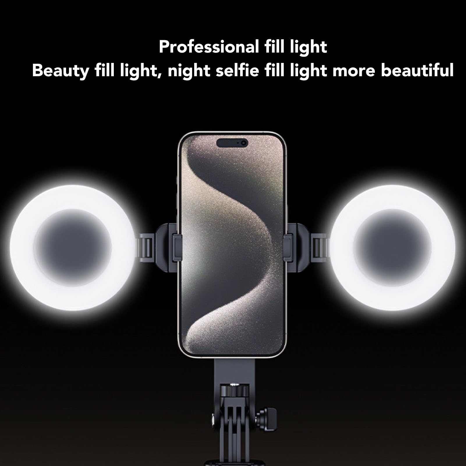Stabilisateur de Cardan pour Smartphone, Stabilisateur de Suivi Automatique du Visage, Perche à Selfie avec Télécommande Bluetooth, 2 Lumières de Remplissage, Rotation à 360 °,