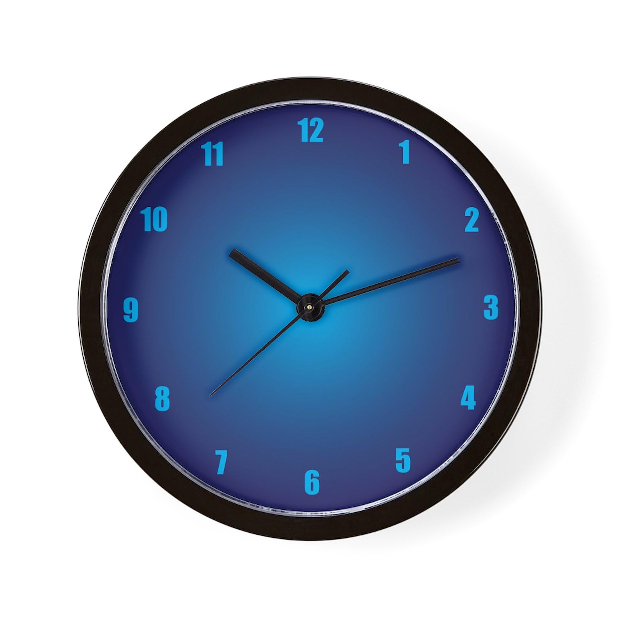 CafePress Blue Neon 10" Wall Clock for Livingroom, Kitchen, or Office