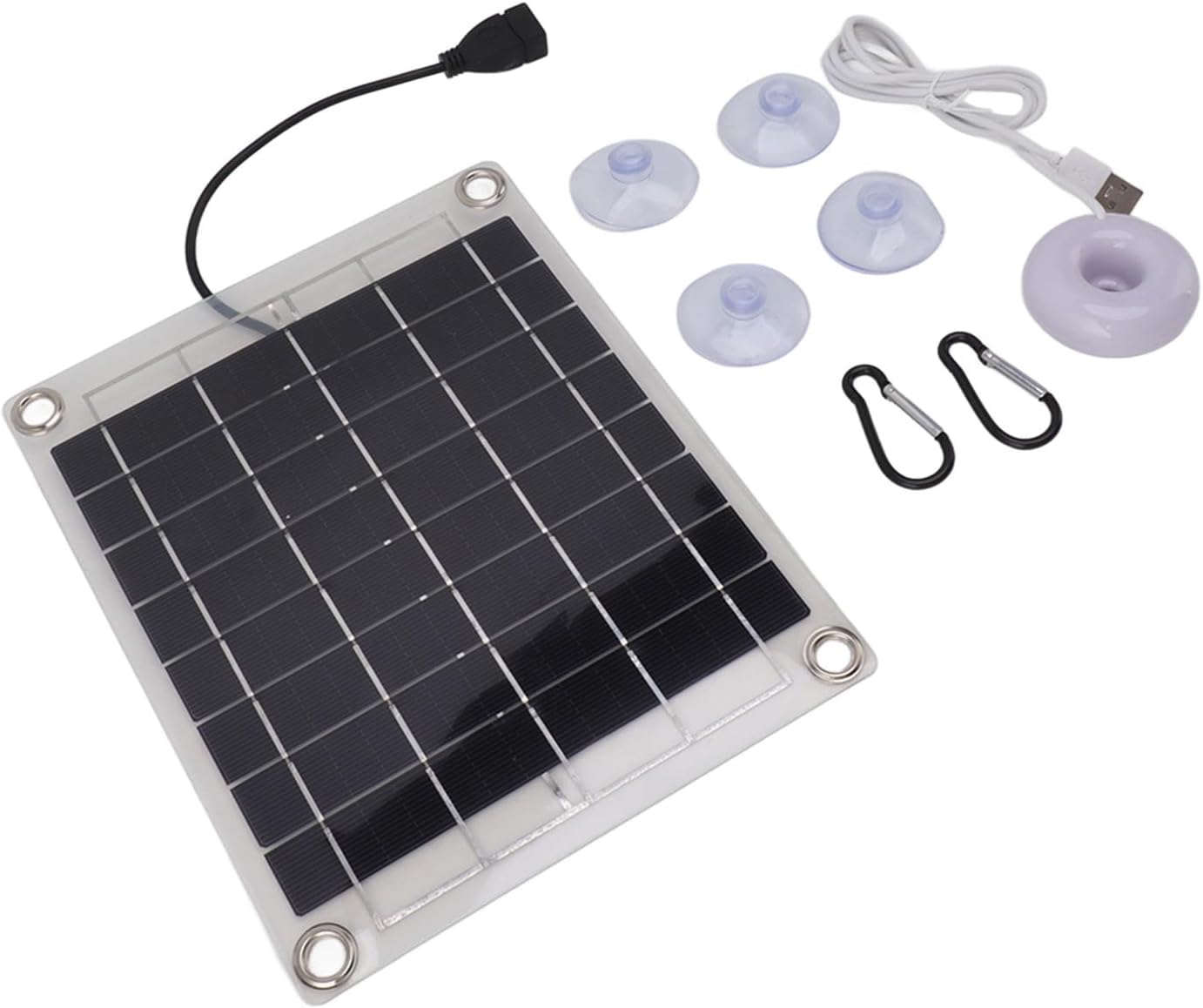 Solar Panel Floating Water Humidifier Energy Saving Double Sided Transparent Panel USB Atomization Spray Humidifier for Home Car Office Outdoor, 20w, 8.5x6.9in