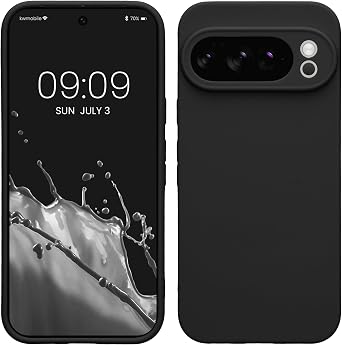 kwmobile Case Compatible with Google Pixel 10 Pro Case - Protective Slim TPU Phone Cover - Soft Matte Finish - Black Matte