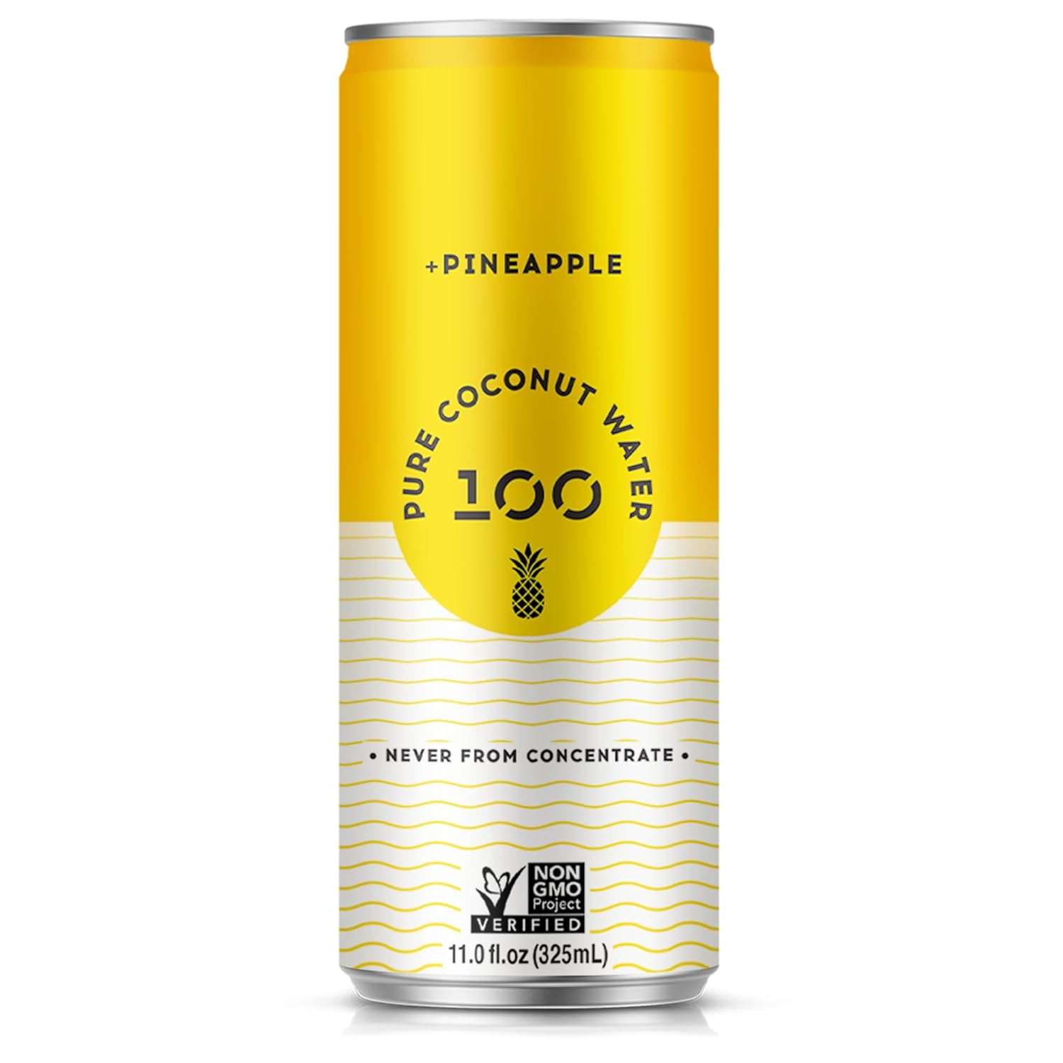 100 Coconuts Pineapple Flavored Pure Coconut Water, Non GMO, No Preservatives, 11 Fluid Ounces (Pack Of 12)