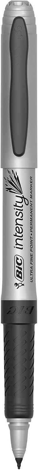 BIC Intensity Permanent Markers, Ultra Fine Point, Black, 12-Count (packaging may vary)