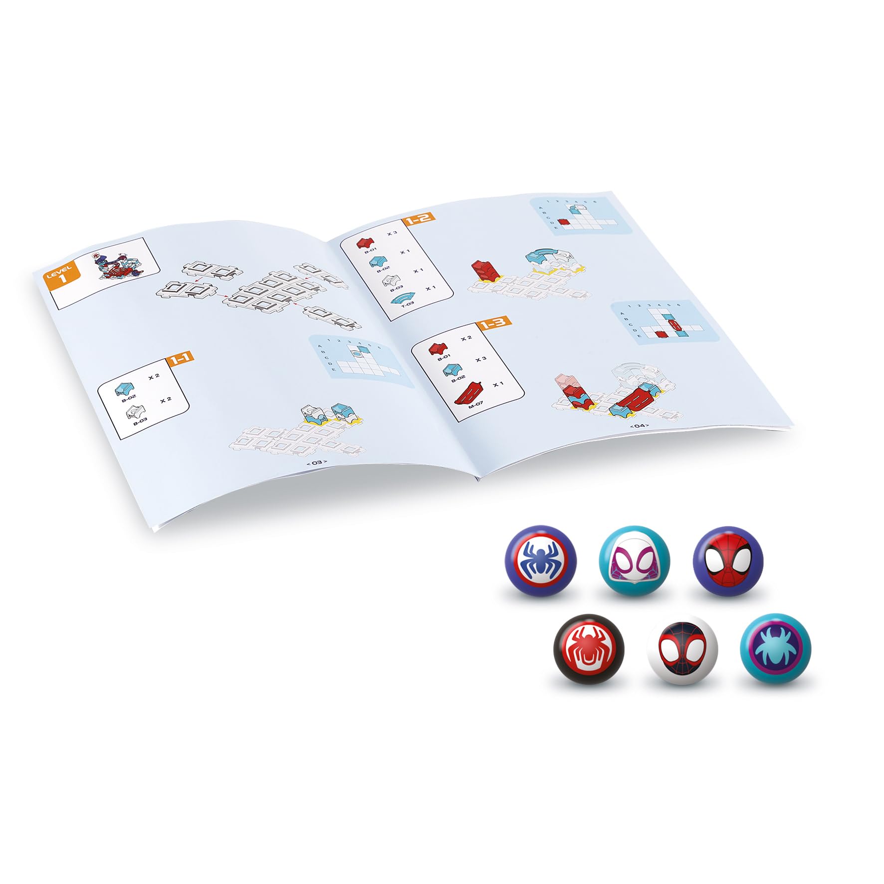 VTech - Marble Rush Spidey Challenge, Circuito de canicas Interactivo y Juguete de construcción, 65 Piezas, 6 canicas Personalizadas, Regalo para niños +4 años, Contenido en Español