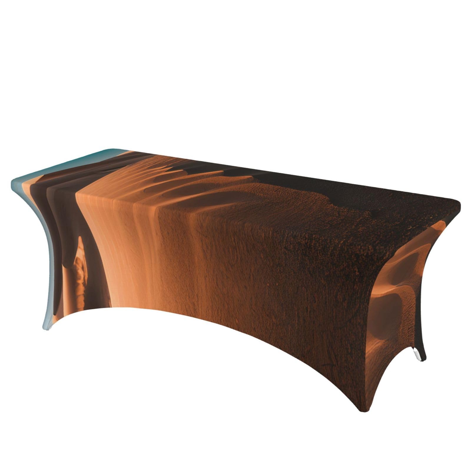 NImongt Sand Dunes Print Elastic Rectangular Tablecloth Holidays Family Banquet Wedding Party Table Cover