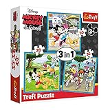 Trefl, 34846 Puzzle, Micky Maus mit Freunden, von 20 bis 50 Teilen, 3 Sets, Disney, für Kinder ab 3 Jahren