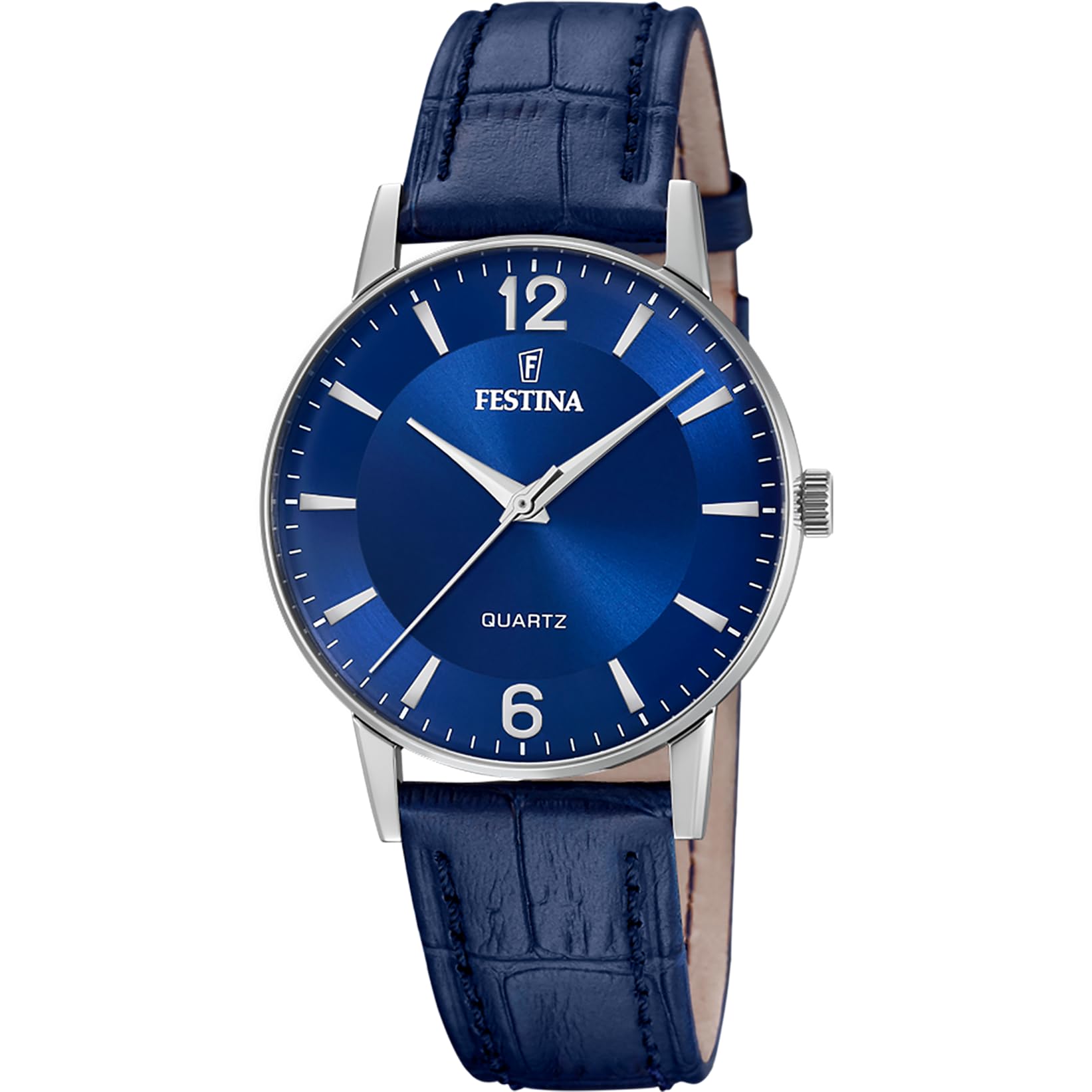 Festina Montre Homme Analogique en Cuir Bleu